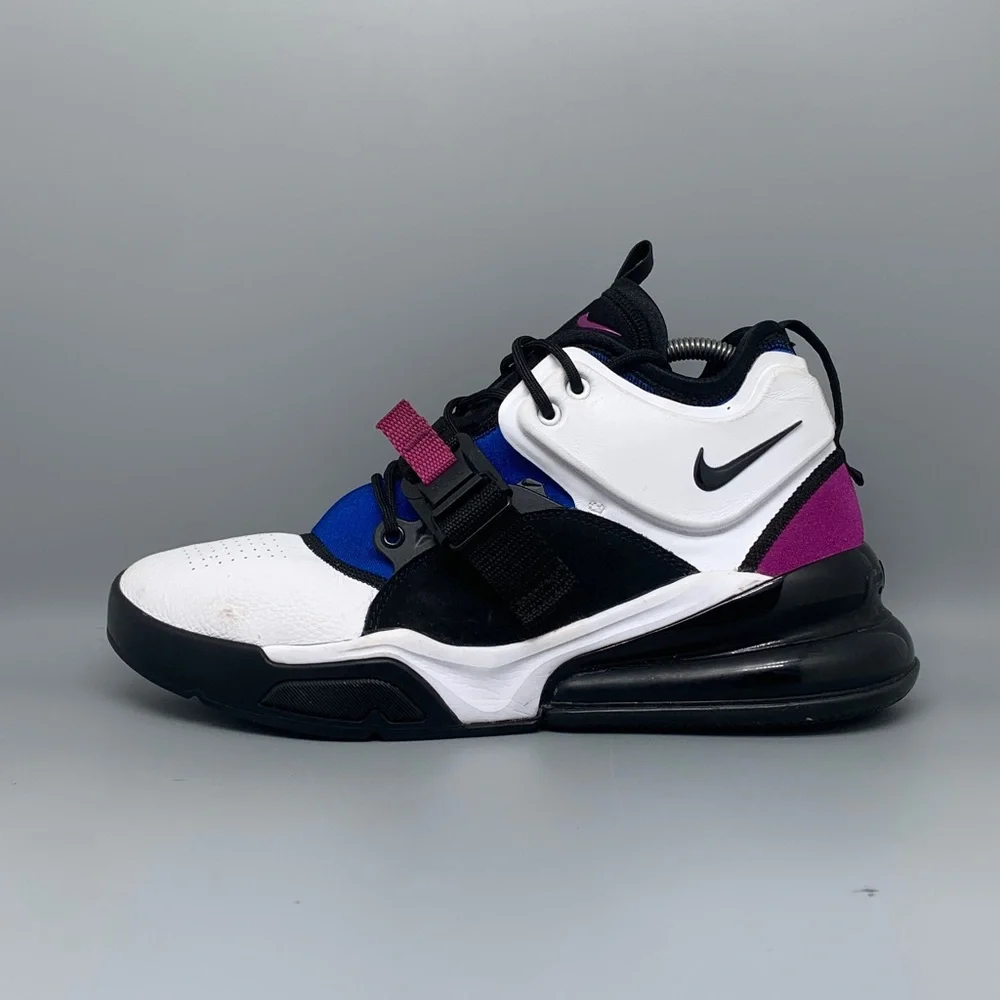 Nike Air Force 270 White Black Purple‎ Basketball Shoes AH6772-101 Men’s Sz 11